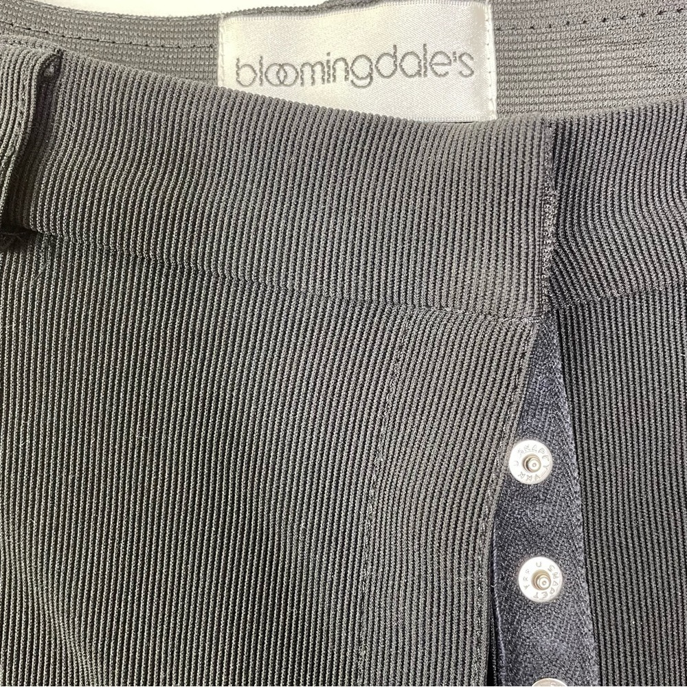 Vintage Bloomingdale's Black Snap Front Y2K Stretch Maxi Skirt Sz 1X - Picture 4 of 8